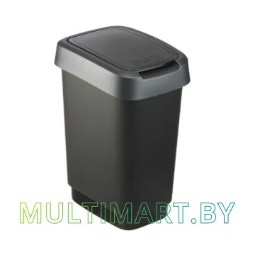 Мусорное ведро Rotho Twist 10 л 1754308850 (черный/серый) 